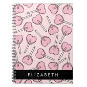 Pink Lollipops, Heart Lollipops, Lolly, Your Name Notizblock (Vorderseite)