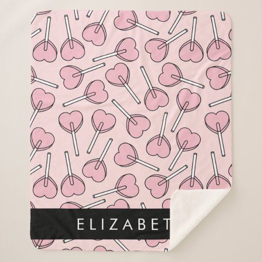 Pink Lollipops, Heart Lollipops, Lolly, Your Name Sherpadecke (Vorderseite)