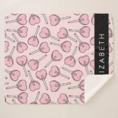Pink Lollipops, Heart Lollipops, Lolly, Your Name Sherpadecke (Vorderseite (Horizontal))
