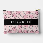 Pink Lollipops, Heart Lollipops, Lolly, Your Name Zubehörtasche (Rückseite)