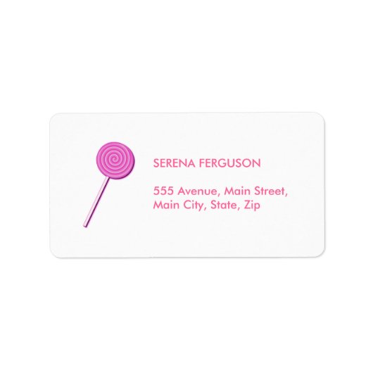Pink Lollypop Adressaufkleber (Vorne)