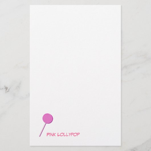 Pink Lollypop Briefpapier (Vorderseite)