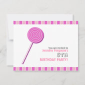 Pink Lollypop Einladung (Vorderseite)
