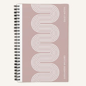 Pink Lombard Wavy Lines Modern Custom Notebook Notizblock (Vorderseite)