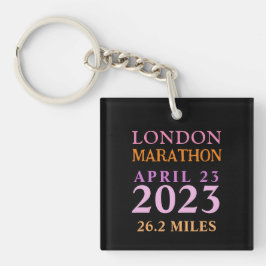 Pink London 23. April Marathon Custom Text Schlüsselanhänger