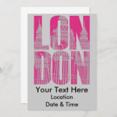 Pink London Einladung (Vorne/Hinten)