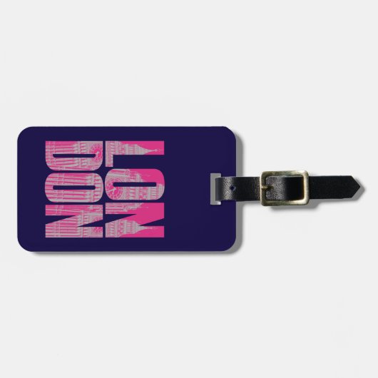 Pink London Gepäckanhänger (Vorderseite horizontal)
