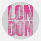 Pink London Runder Aufkleber (Vorderseite)