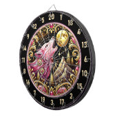 Pink Lone Wolf Howls Beneath Starry Sky Dartscheibe (Vorderseite rechts)