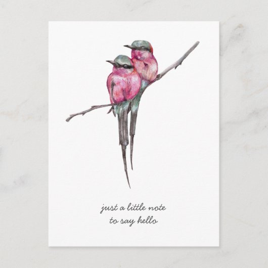 Pink Long Tails Hummingbirds Denken Sie an Sie Postkarte (Vorderseite)