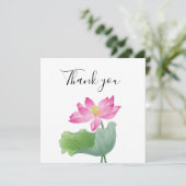 Pink lotus Aquarell Dankeschön Karte (Stehend Vorderseite)