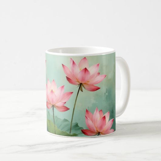 Pink Lotus Artwork  Kaffeetasse (VorderseiteRechts)