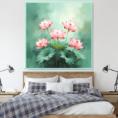Pink Lotus Artwork  Leinwanddruck (Insitu (Schlafzimmer))