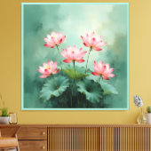 Pink Lotus Artwork  Leinwanddruck (Insitu (Wohnzimmer))