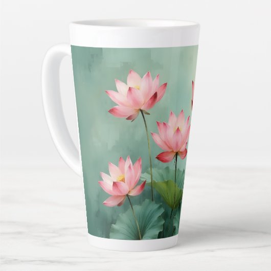 Pink Lotus Artwork  Milchtasse (Linke Ecke)
