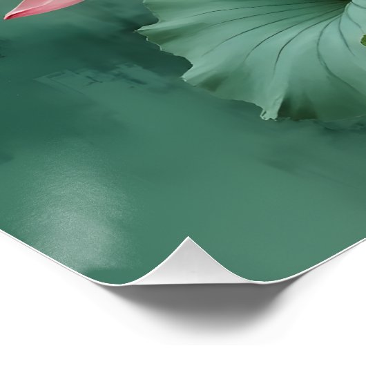 Pink Lotus Artwork  Poster (Ecke)