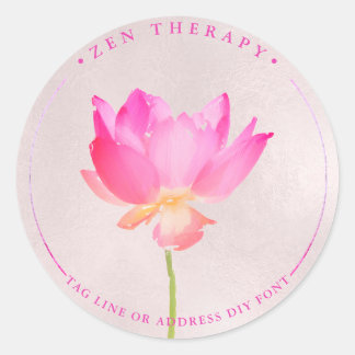 Pink-Lotus-Aufkleber Runder Aufkleber