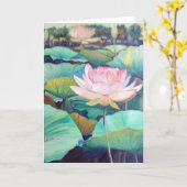 Pink Lotus Blossom Grußkarte Karte (Gelbe Blume)