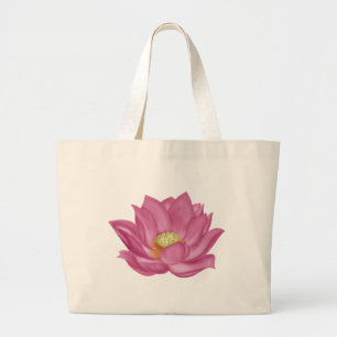 Pink Lotus Blossom Illustration Jumbo Stoffbeutel