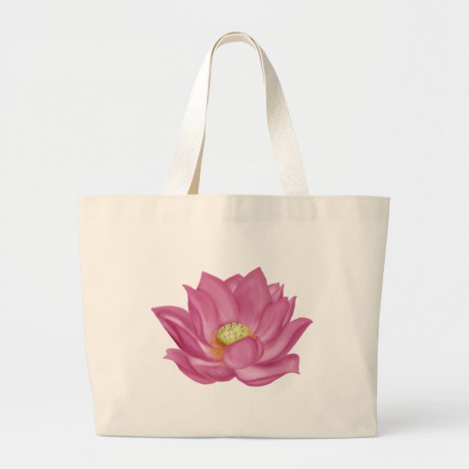 Pink Lotus Blossom Illustration Jumbo Stoffbeutel (Vorne)