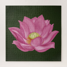 Pink Lotus Blossom Illustration Puzzle