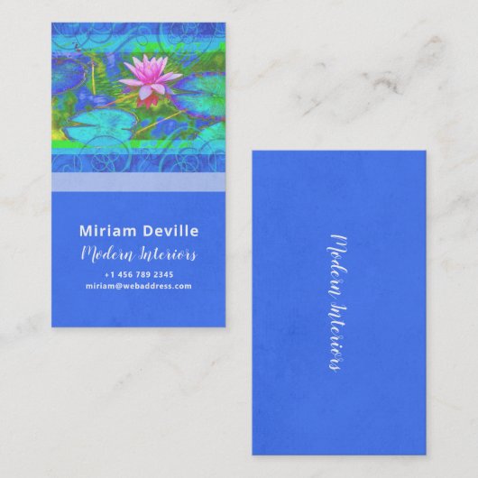 Pink Lotus Blue Namaste Yoga Studio oder Designer Visitenkarte (Vorne/Hinten)