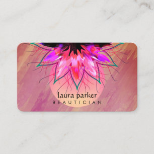 Pink Lotus Blume Massage Yoga Lehrer Visitenkarte