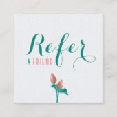 Pink Lotus Blume Minimalistischer Holistischer The Empfehlungskarte (Vorderseite)