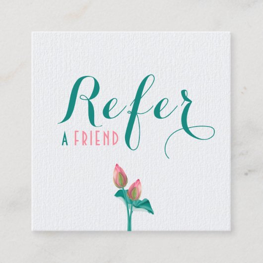 Pink Lotus Blume Minimalistischer Holistischer The Empfehlungskarte (Vorderseite)