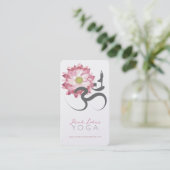 Pink Lotus Blume Spiritueller Yoglehrer Om Symbol Visitenkarte (Stehend Vorderseite)