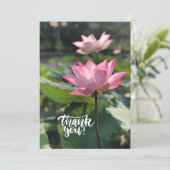 Pink Lotus Blume Vielen Dank Dankeskarte (Stehend Vorderseite)