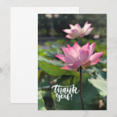 Pink Lotus Blume Vielen Dank Dankeskarte (Vorne/Hinten)