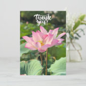 Pink Lotus Blume Vielen Dank Dankeskarte (Stehend Vorderseite)