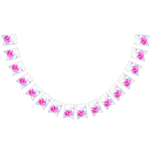 Pink Lotus Blume Wasserfarbene Malerei Liebhaber Wimpelkette (Alle)