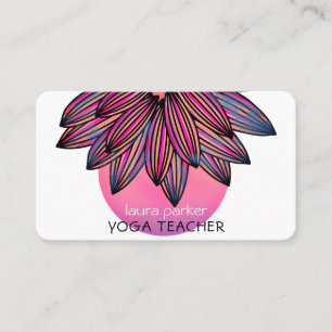 Pink Lotus Blume Yoga Meditation Lehrer Business Visitenkarte