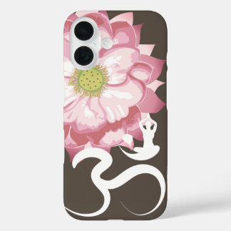 Pink Lotus Blume Yoga Weißes Om Symbol Zen iPhone 16 Hülle