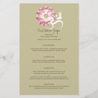 Pink Lotus Blume Yoga & Zen Calligraphy Om Om Flyer