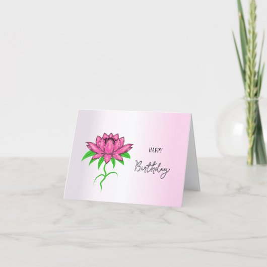 Pink lotus feiertagskarte (Vorderseite)