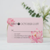 Pink Lotus Floral UAWG RSVP Karte (Stehend Vorderseite)