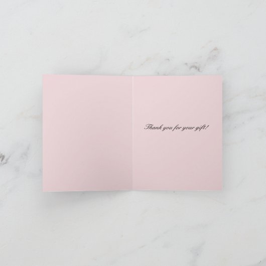 Pink Lotus Floral Vielen Dank Dankeskarte (Innenseite)