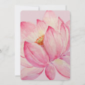 Pink Lotus Floral Wedding Einladung (Rückseite)