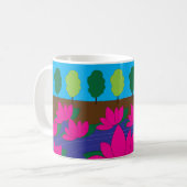 Pink Lotus Flower Garden Kaffeetasse (Vorderseite Links)