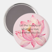Pink Lotus Flower Rumi Beauty Quote Magnet (Vorderseite/Rückseite)