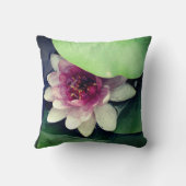 Pink Lotus Fotokissen Kissen (Rückseite)