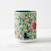 Pink Lotus Garden Chinoiserie Botanischer Garten Zweifarbige Tasse (Mittel)