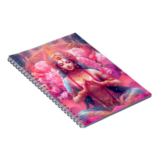 Pink Lotus Goddess of Prosperity - Lakshmi Notizblock (Rechte Seite)