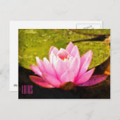 Pink Lotus Horizontale Postkarte (Vorne/Hinten)