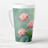 Pink Lotus Kunstwerk Milchtasse (Linke Ecke)