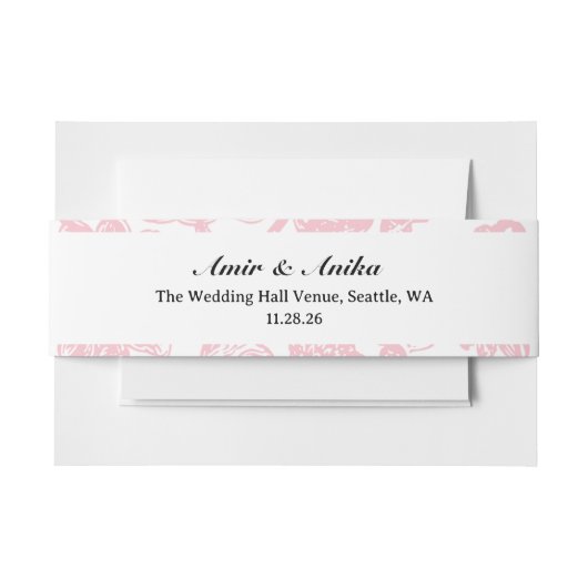 Pink Lotus Lanterns Indian Wedding Mail Envelope Einladungsbanderole (Vorderseite Beispiel)