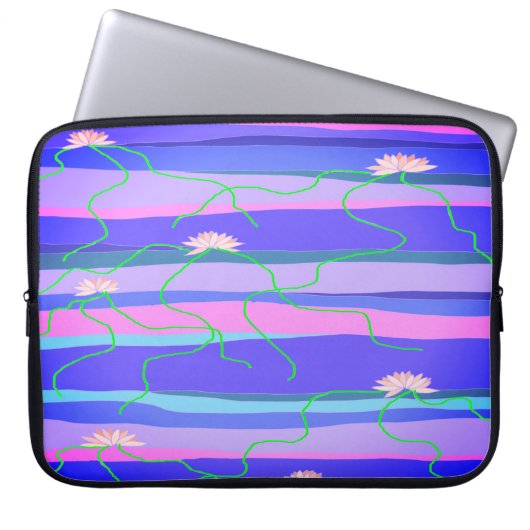 Pink-Lotus-Laptop-Sleeve Laptopschutzhülle (Vorderseite)